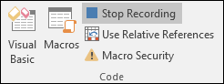 Stop Recording icon highlighted