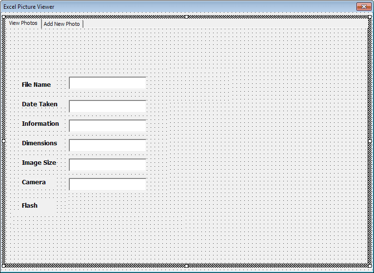 User Form with labels and textboxes