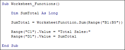 Excel VBA code with a Worksheet Function