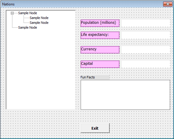 An Excel VBA Form with a Treeview