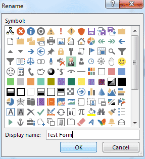 Selecting an icon and renaming the tab item