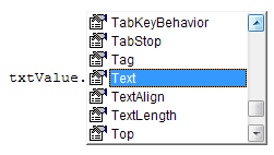 Properties of a textbox
